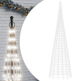 vidaXL LED-kerstboom aan vlaggenmast - 800cm - 3000 LEDs Koud Wit - 35% Korting!