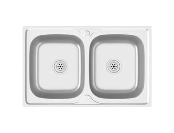 vidaXL Dubbele RVS Gootsteen met Afdruiprek - 800x500x155 mm - 47% Korting
