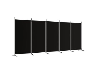 vidaXL Kamerscherm 5 panelen 433x180 cm Zwart - 35% Korting!