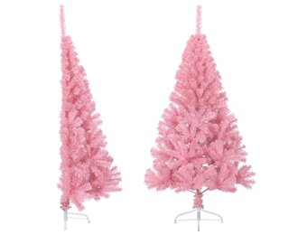 Roze Half Kunstkerstboom 120 cm - Nu 35% Korting!