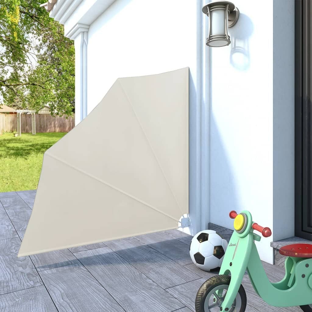 vidaXL Balkonscherm inklapbaar 140x140 cm crème (65% korting)