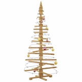 vidaXL Houten Kerstboom met Standaard - 180cm - Massief Grenenhout - 60% Korting