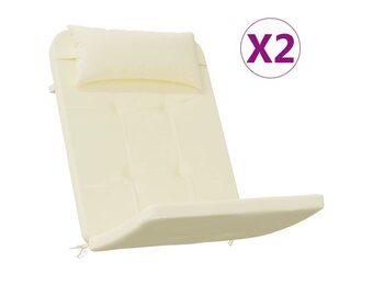 vidaXL Adirondack Stoelkussens Crème - 2 st. (57% Korting!)