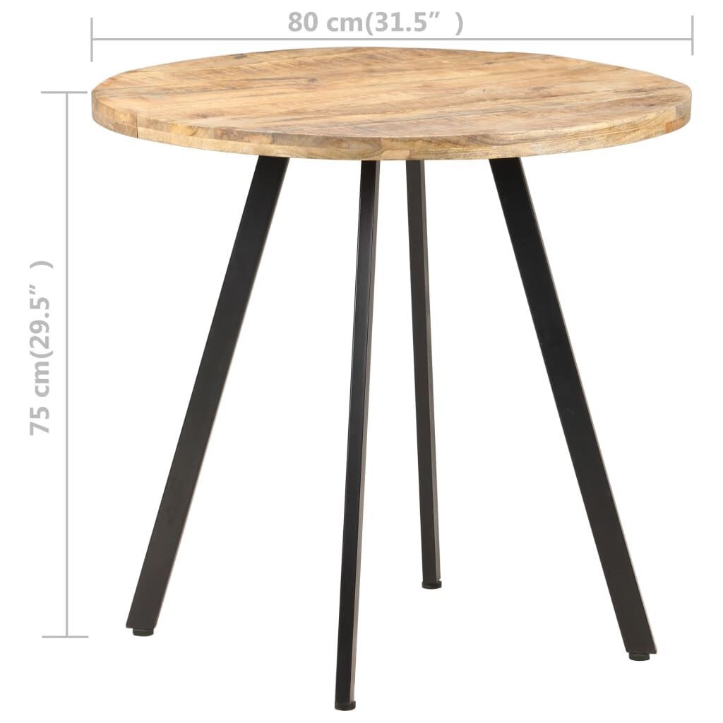 vidaXL Eettafel Ruw Mangohout 80cm - 35% Korting!