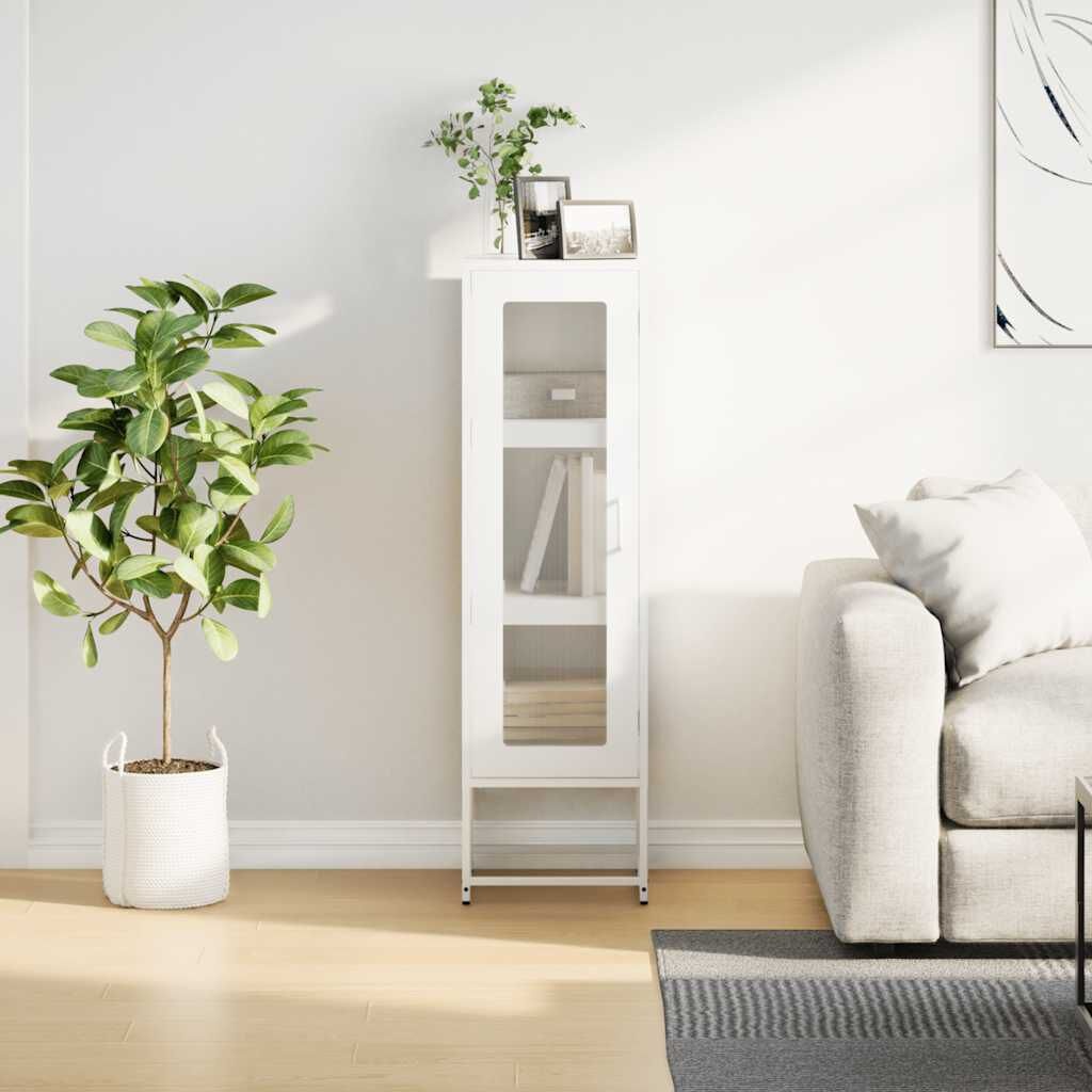 vidaXL Hoge Kast - 36x39x123 cm - Koudgewalst Staal Wit - 55% Korting!