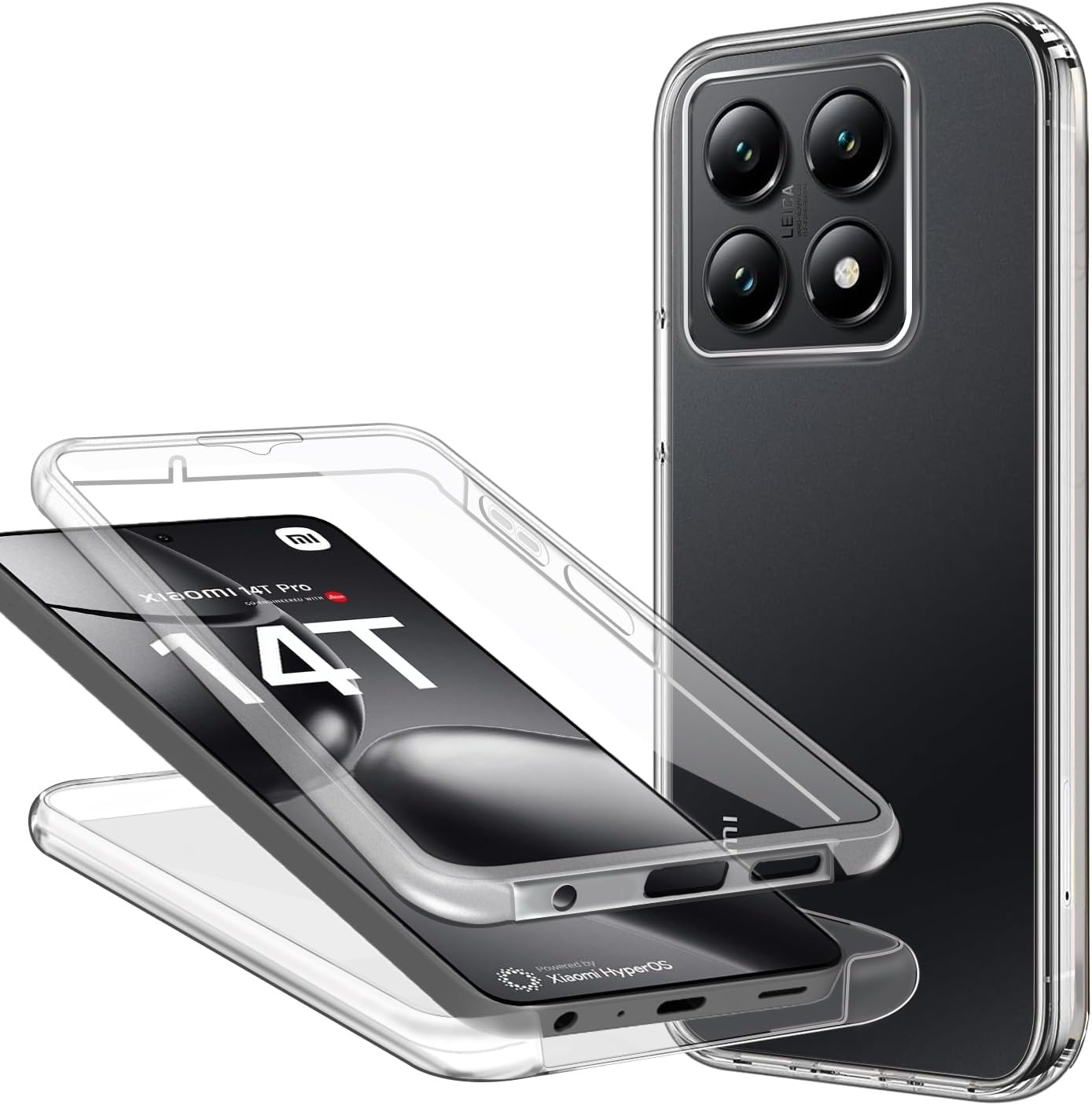 Telefoonhoes Xiaomi 14T Pro: 360° Bescherming, Transparant - 43% Korting!