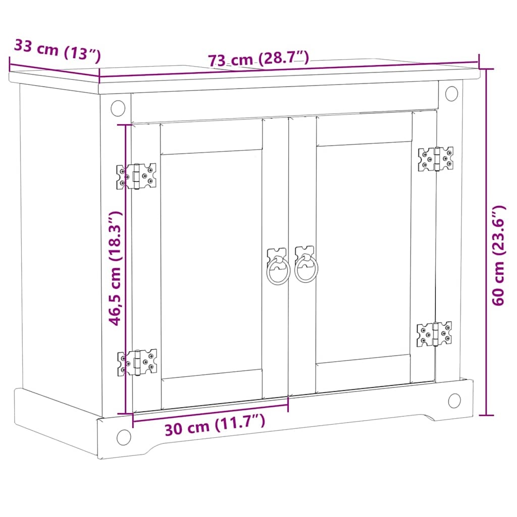 vidaXL Badkamer Wastafelkast Corona Grenenhout - 35% Korting!