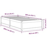 VidaXL Bedframe Grenenhout Wasbruin 90x200 cm - 49% Korting!