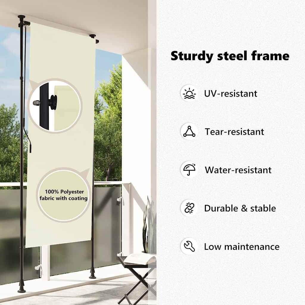 VidaXL Rolgordijn Buiten 100x270 cm Crème - 79% Korting!
