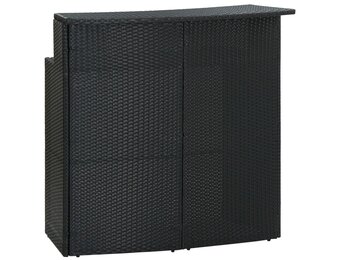 vidaXL Tuinbartafel 120x55x110 cm poly rattan zwart - 30% Korting