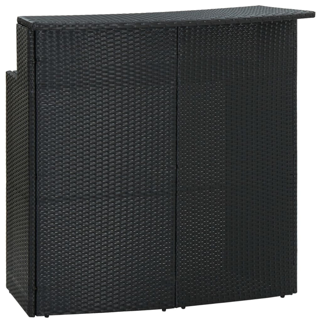 vidaXL Tuinbartafel 120x55x110 cm poly rattan zwart - 30% Korting