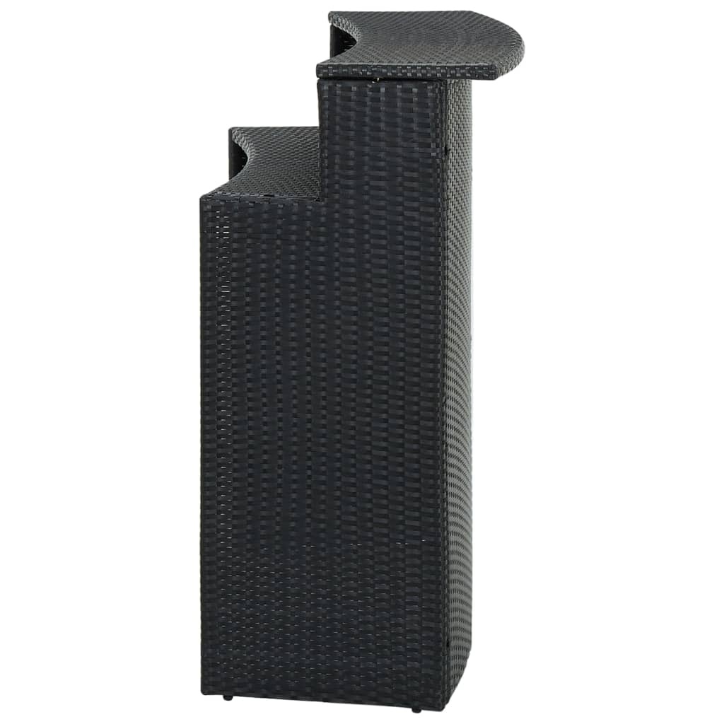 vidaXL Tuinbartafel 120x55x110 cm poly rattan zwart - 30% Korting