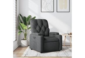 vidaXL Fauteuil Verstelbaar Stof Donkergrijs - 57% Korting!