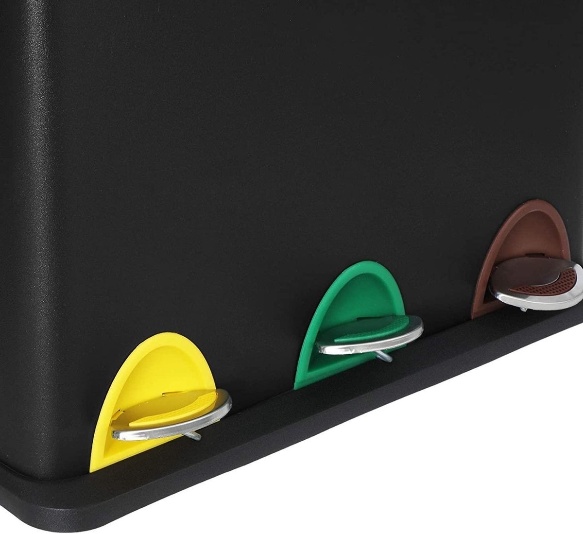 Vuilnisbak 3 Compartimenten - Zwart - 35% Korting