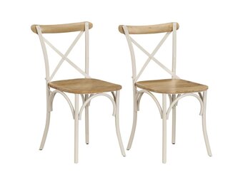 vidaXL Kruisstoelen 2 st. Massief Mangohout Wit - Nu 73% Korting!