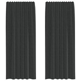 vidaXL Gordijnen Voile 2 st. Zwart - 41% Korting!