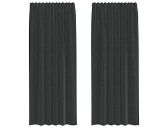 vidaXL Gordijnen Voile 2 st. Zwart - 41% Korting!