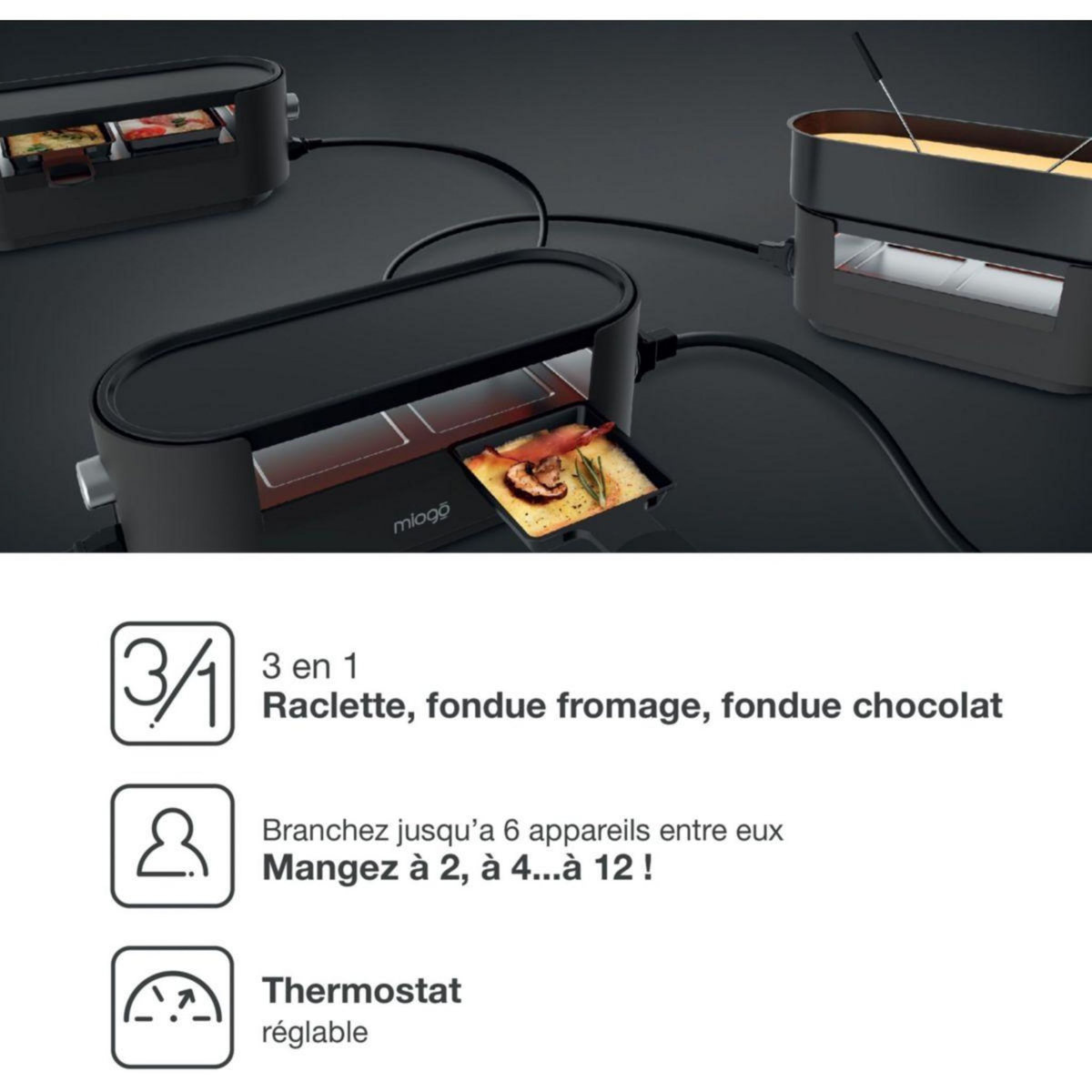 MIOGO Raclette Duo Multiplug - 30% Korting