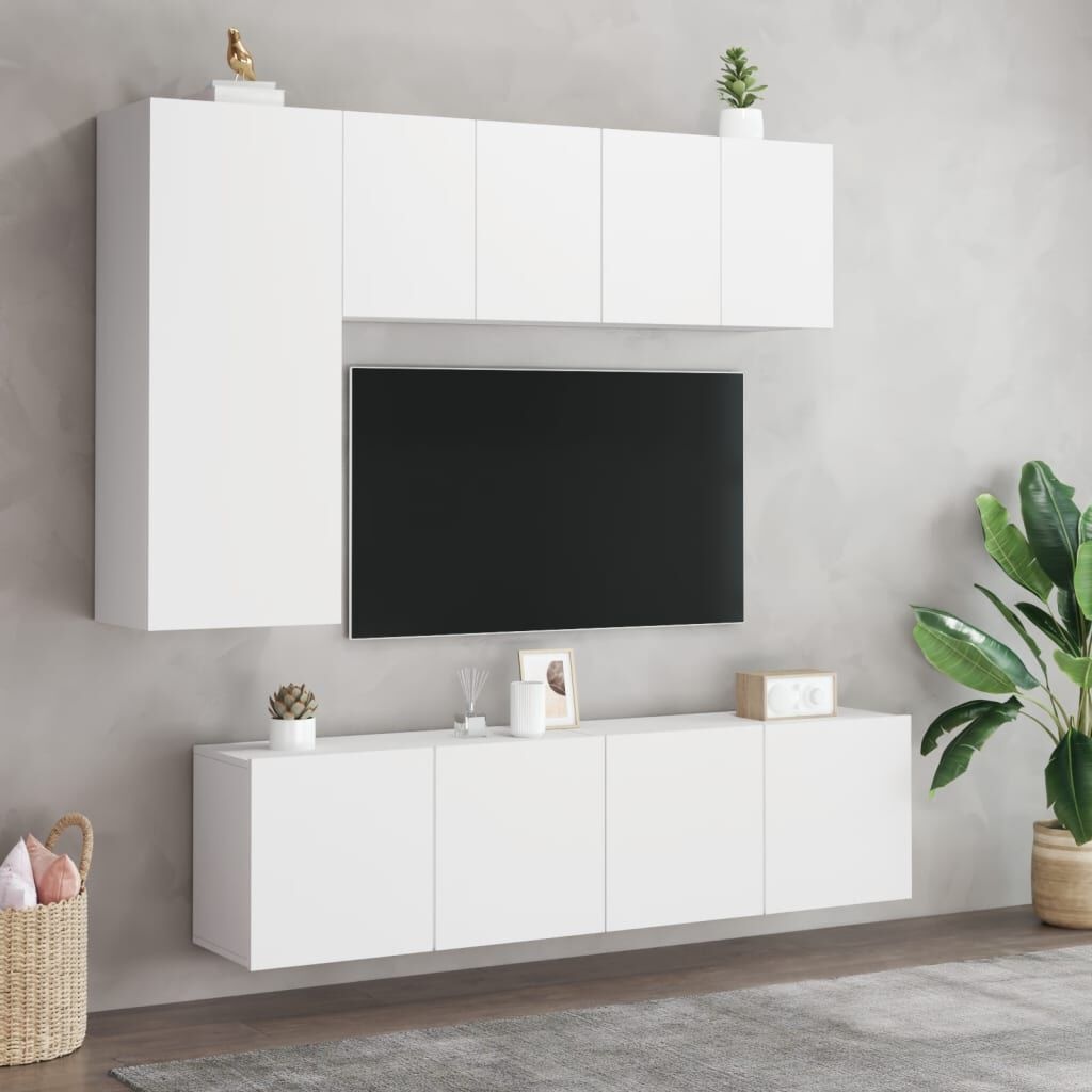 vidaXL TV-meubels Wandmontage 2 stuks Wit - 35% Korting!