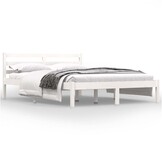 vidaXL Bedframe Grenenhout Wit 120x190 cm - 42% Korting!