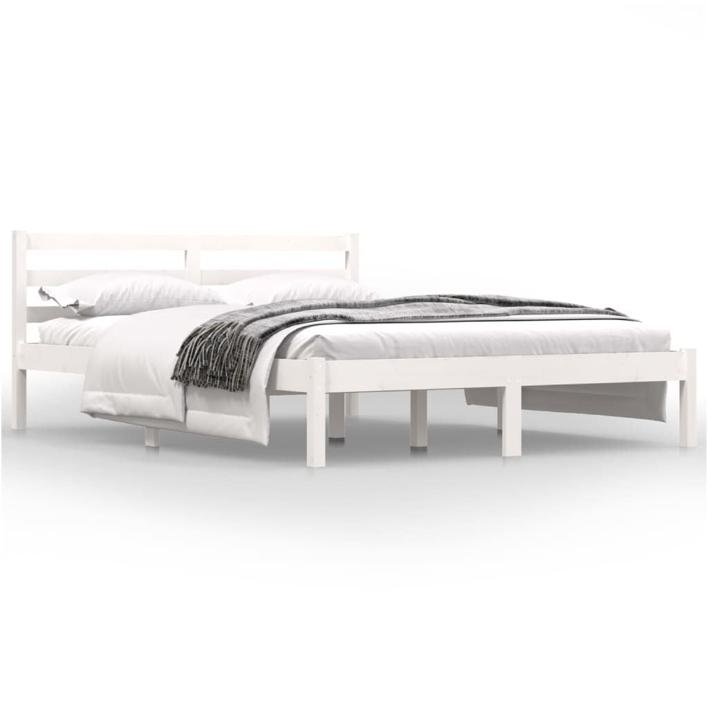 vidaXL Bedframe Grenenhout Wit 120x190 cm - 42% Korting!