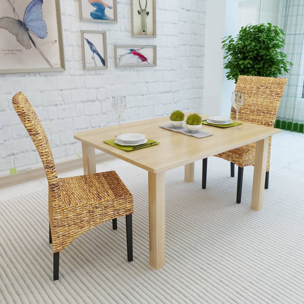 vidaXL Eetkamerstoelen: 2x Abaca & Mangohout | 62% Korting!