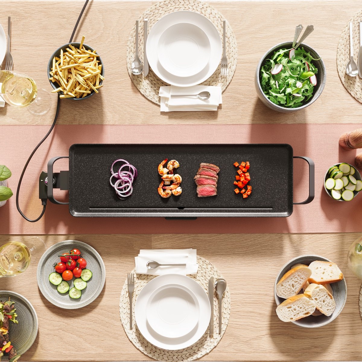 Tristar Bakplaat BP-2668 | 1800W | Grill/Gourmet | 70cm | 49% Korting