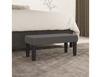 VidaXL Bankje Fluweel Donkergrijs 70x30x30 cm - 30% Korting