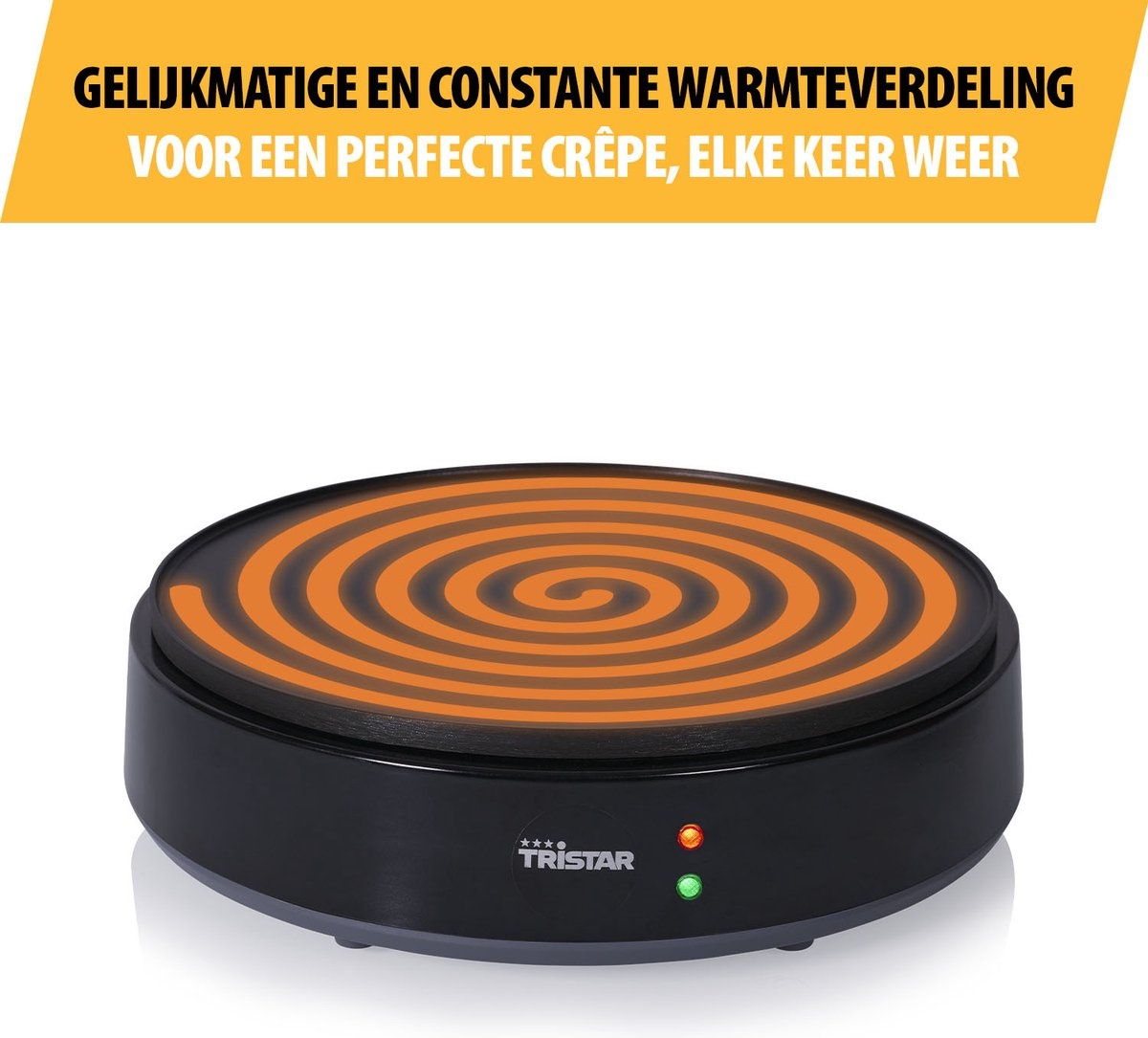 Tristar Pannenkoekenmaker 1200W - Crêpemaker - 30cm Zwart - 43% Korting!