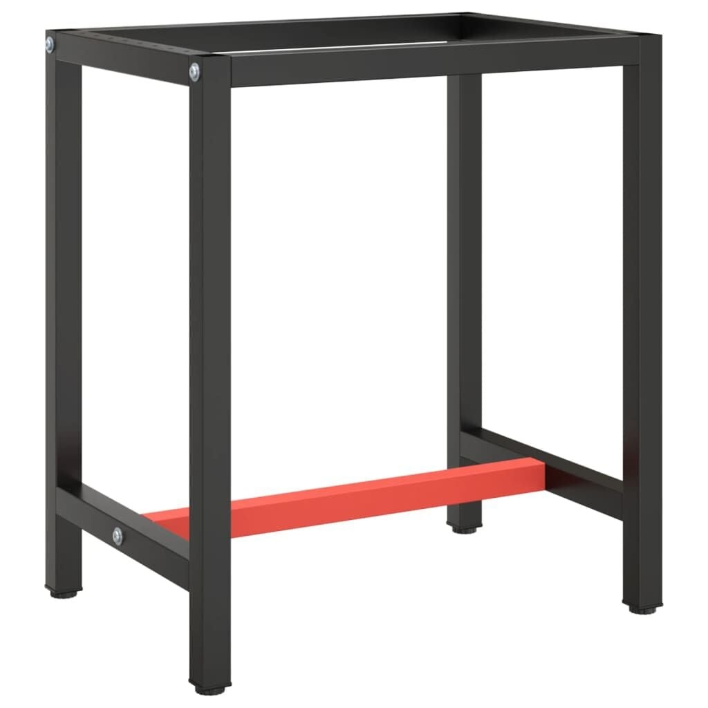 VidaXL Werkbankframe Matzwart/Rood (70x50x79cm) - 55% Korting!