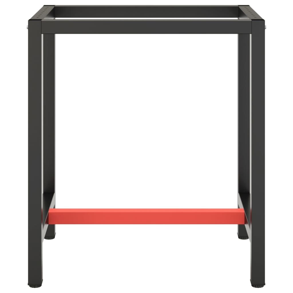 VidaXL Werkbankframe Matzwart/Rood (70x50x79cm) - 55% Korting!