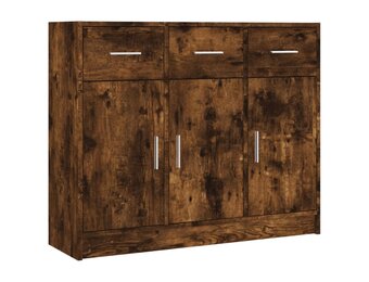 vidaXL Dressoir Gerookt Eiken 91x28x75 cm - 55% Korting!