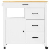 vidaXL Keukentrolley MONZA Grenenhout - 30% Korting