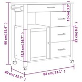 vidaXL Keukentrolley MONZA Grenenhout - 30% Korting