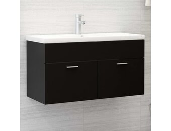 VidaXL Wastafelkast Zwart Bewerkt Hout - 35% Korting!