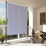 VidaXL Buiten Rolgordijn 200x270cm Blauw/Wit - 55% Korting