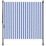 VidaXL Buiten Rolgordijn 200x270cm Blauw/Wit - 55% Korting
