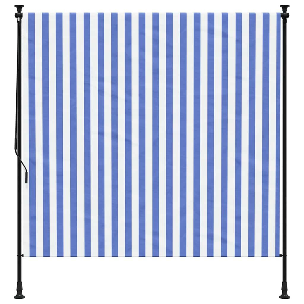 VidaXL Buiten Rolgordijn 200x270cm Blauw/Wit - 55% Korting