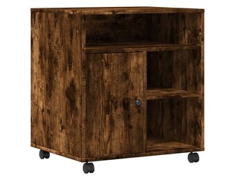 vidaXL Printerkastje met wielen | Gerookt Eiken | 35% Korting