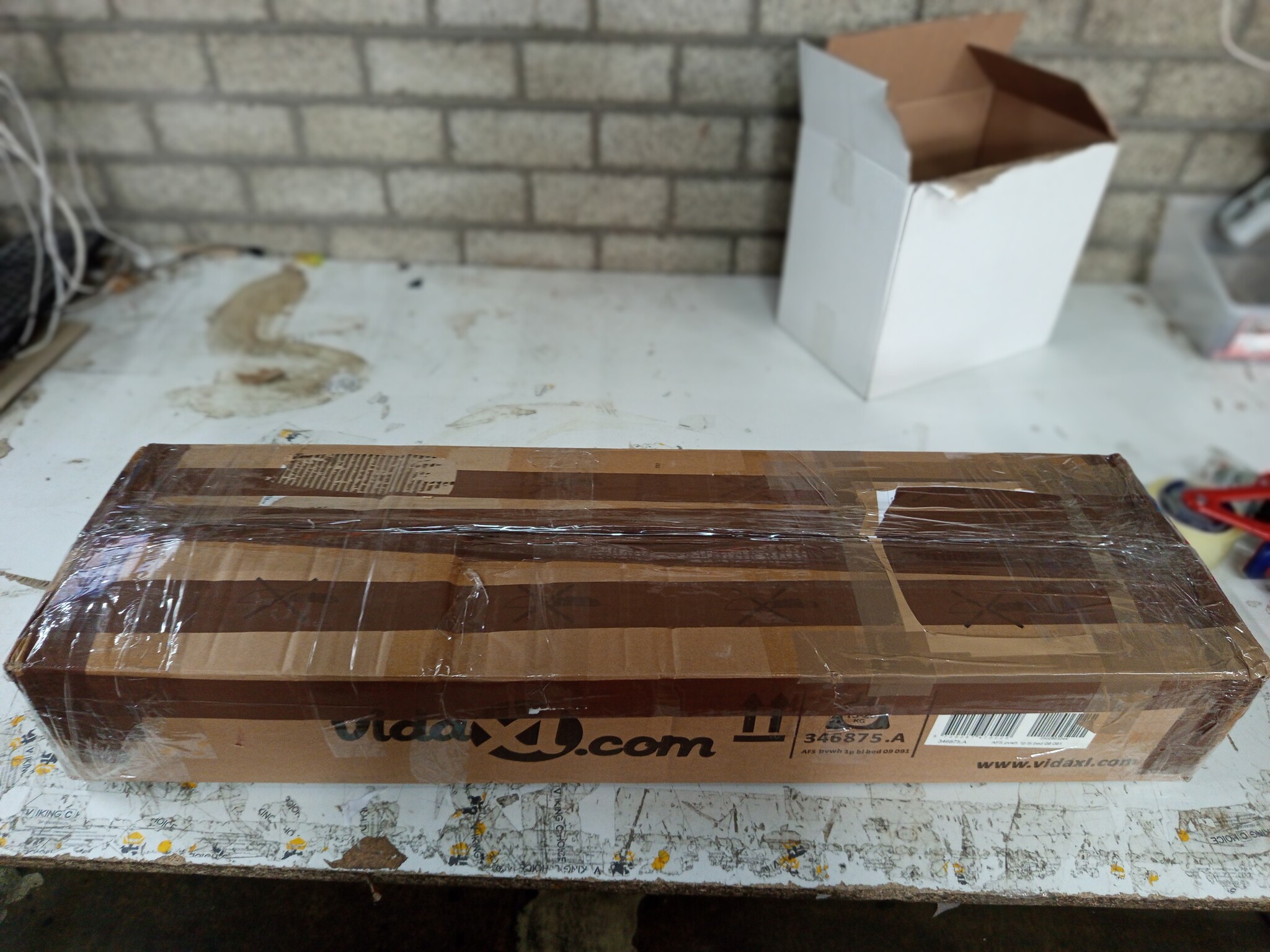 vidaXL Bedframe Kunstleer Wit 90x190 cm - 60% Korting!