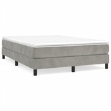 vidaXL Bedframe 140x200 cm Fluweel Lichtgrijs - 55% Korting!