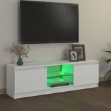 vidaXL TV-meubel met LED - Wit | Nu 35% Korting!