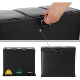 Vuilnisbak met 3 compartimenten - Zwart | 30% Korting