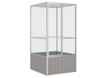 vidaXL Vogelkooi Grijs - 111x107x211,5 cm - Nu met 60% Korting!