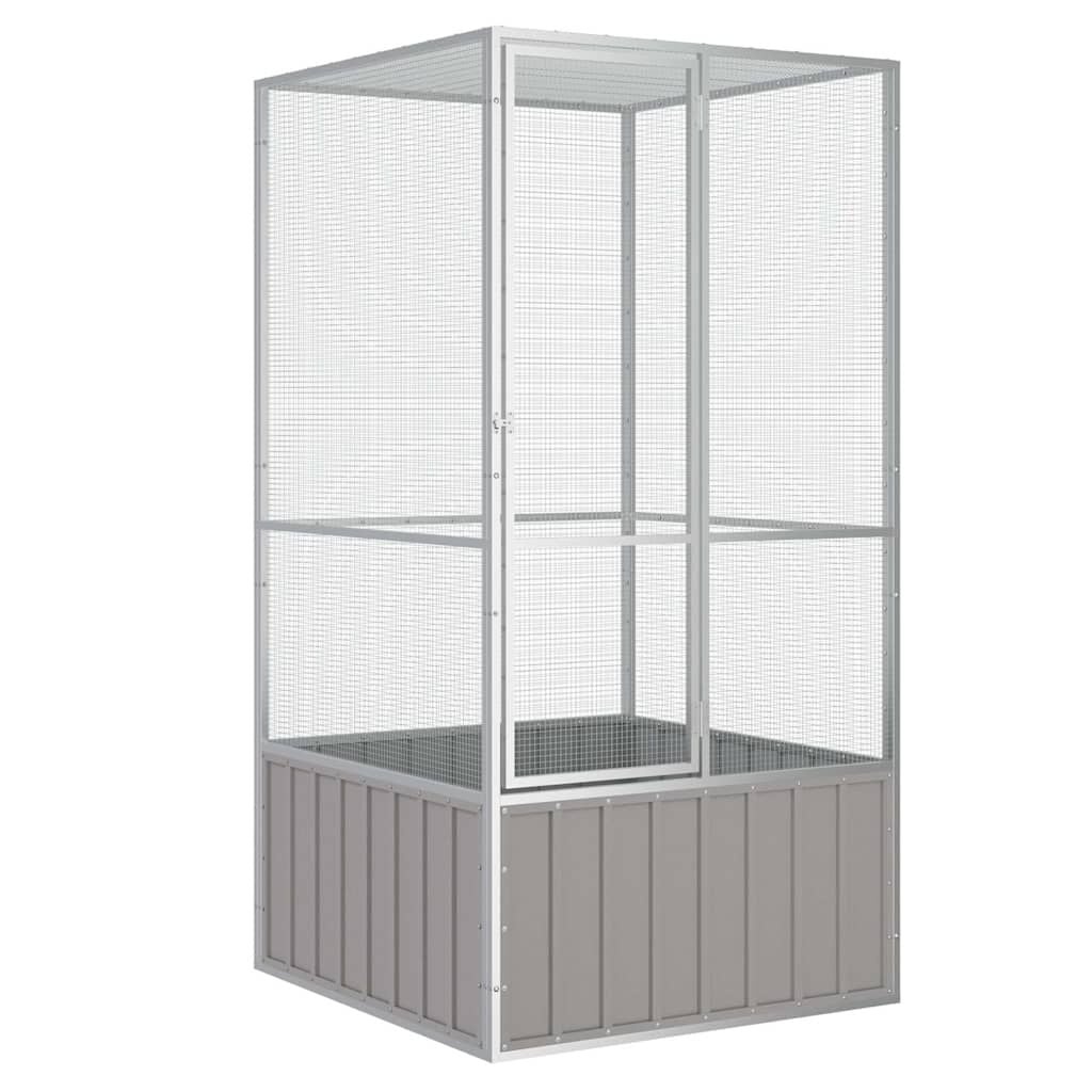 vidaXL Vogelkooi Grijs - 111x107x211,5 cm - Nu met 60% Korting!