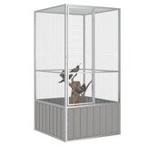 vidaXL Vogelkooi Grijs - 111x107x211,5 cm - Nu met 60% Korting!