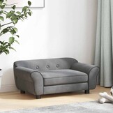 vidaXL Hondenbank 72x45x30 cm - 35% Korting - Donkergrijs Pluche