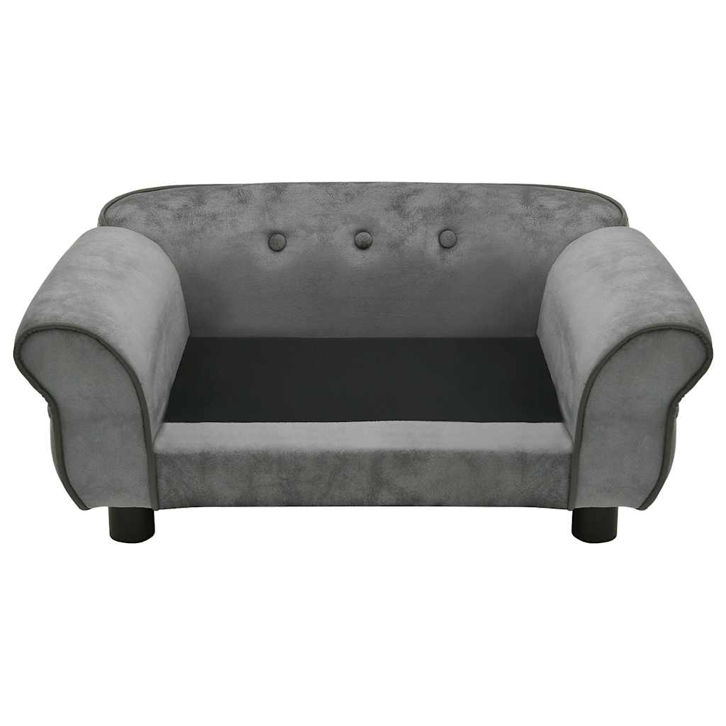 vidaXL Hondenbank 72x45x30 cm - 35% Korting - Donkergrijs Pluche