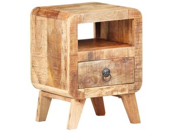 vidaXL Nachtkastje Ruw Mangohout 30x30x41 cm - 35% Korting!