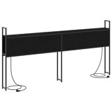 vidaXL Bergend Hoofdeinde met Oplaadstation Zwart eiken - Nu met 30% Korting!